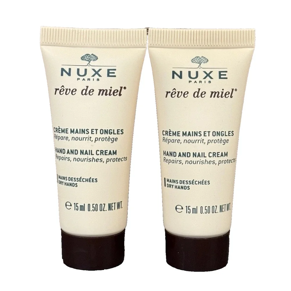 2x NUXE Paris Reve de Miel Hand & Nail Cream, Nourishing, Travel 15 mL each, New